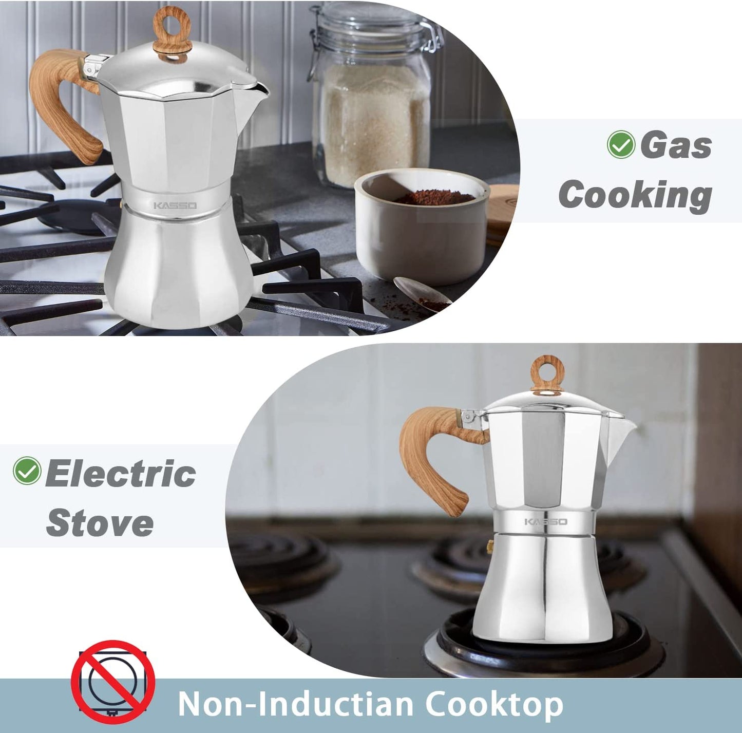 Moka Pot Stovetop Espresso Maker - 6 Cups