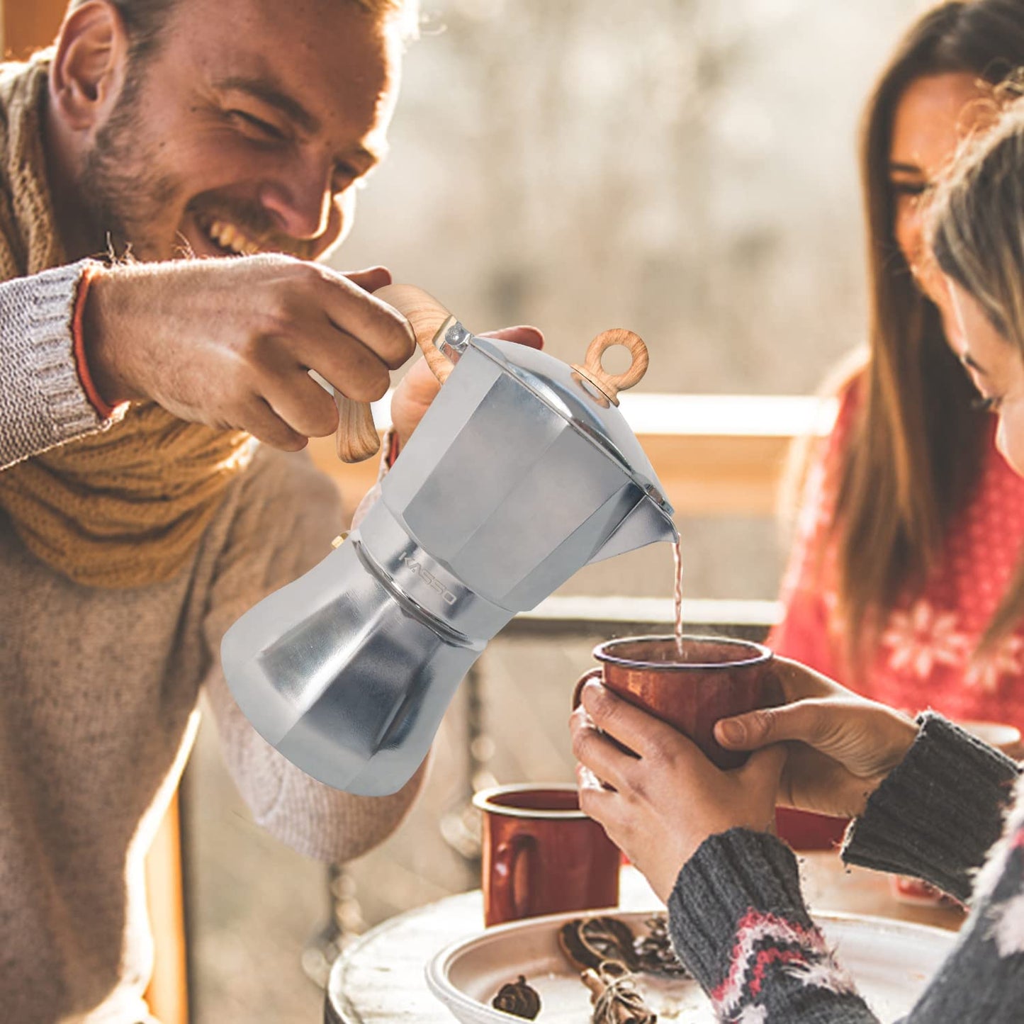Moka Pot Stovetop Espresso Maker - 6 Cups